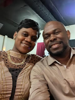 Fiedland Telon posing with his partner